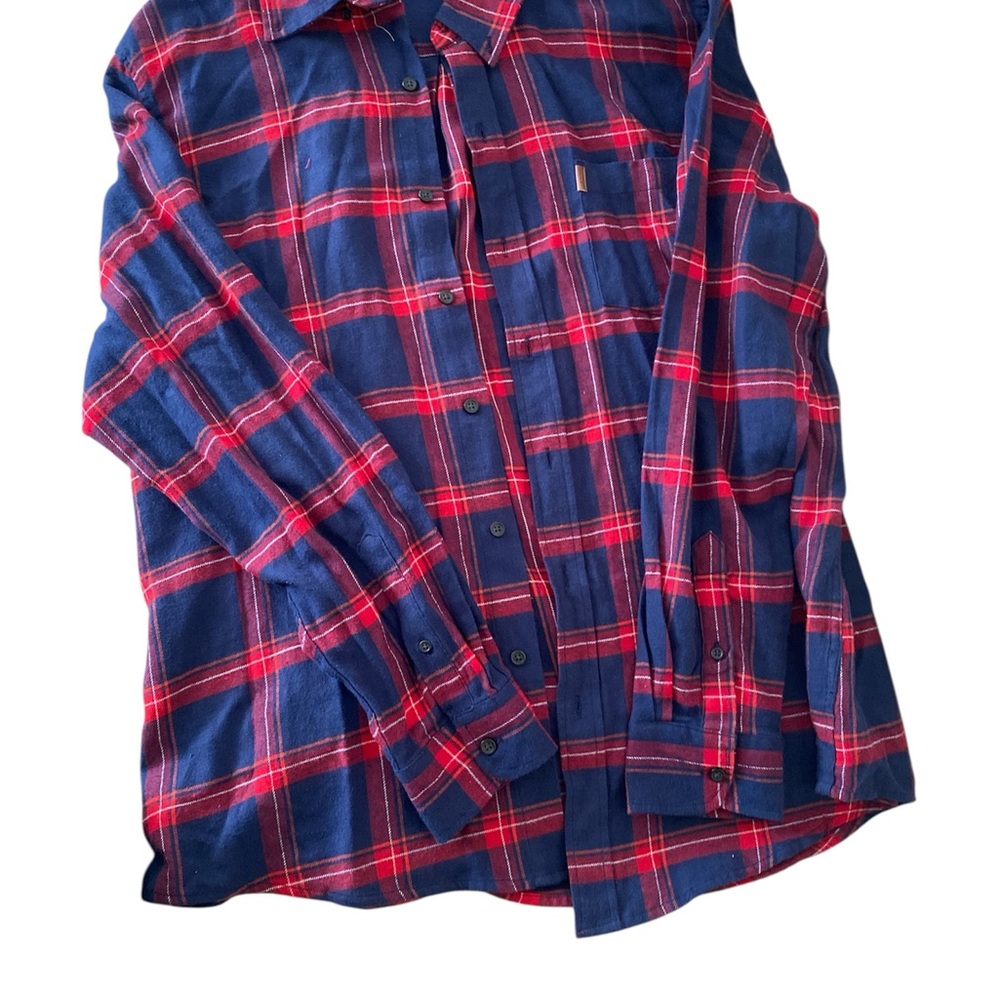 Chaps Navy and Crimson Plaid Button Down Shirt